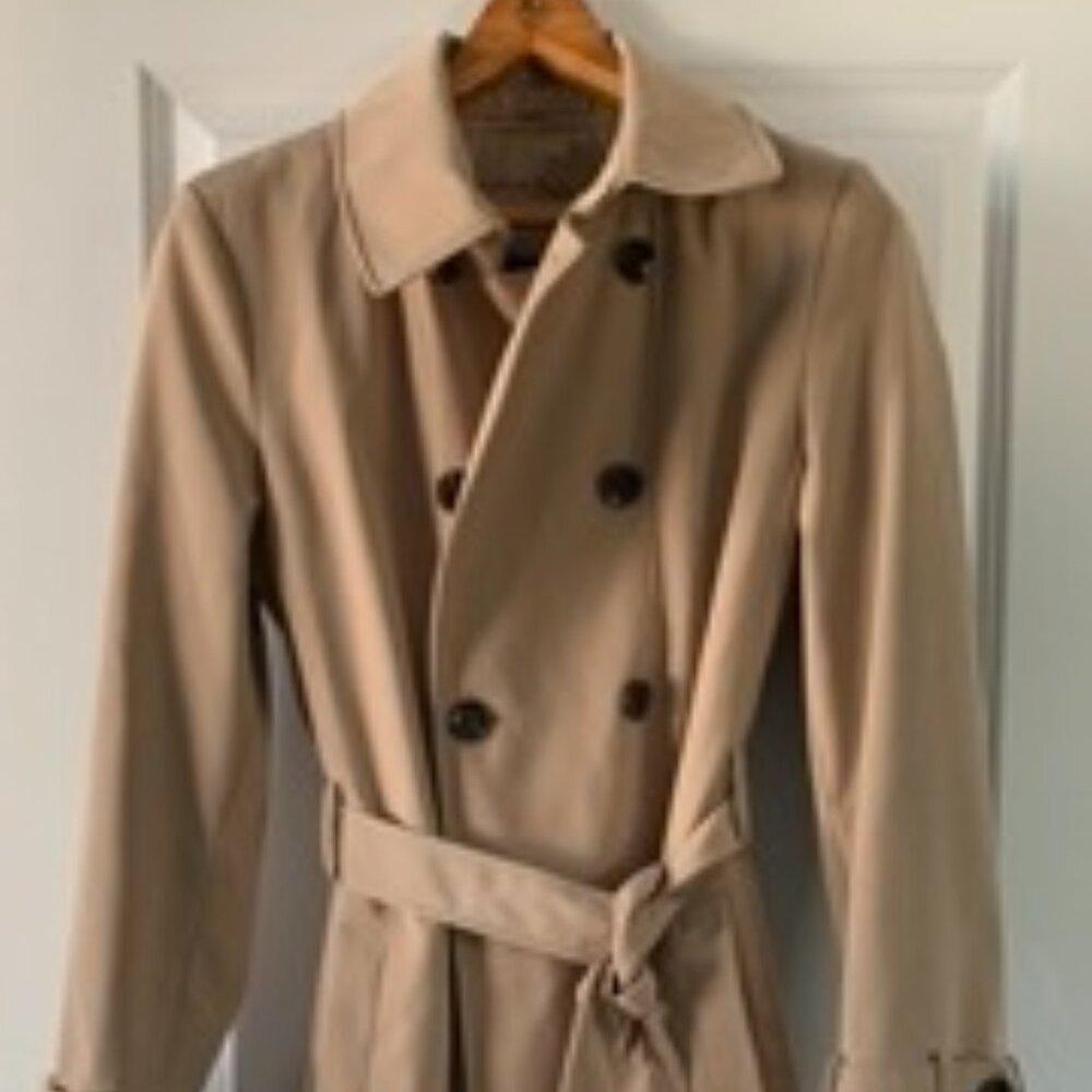 Calvin Klein Women's Double breasted Light Khaki Rain Jacket Size M